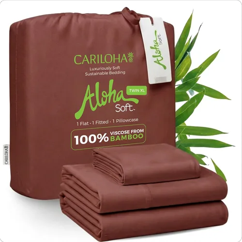 Miniatura 43 de Cariloha Aloha Soft - Juego de sábanas suaves de 4 piezas Gris Sombra King Hecho de 100% viscosa derivada de bambú Línea de sábanas Sombra