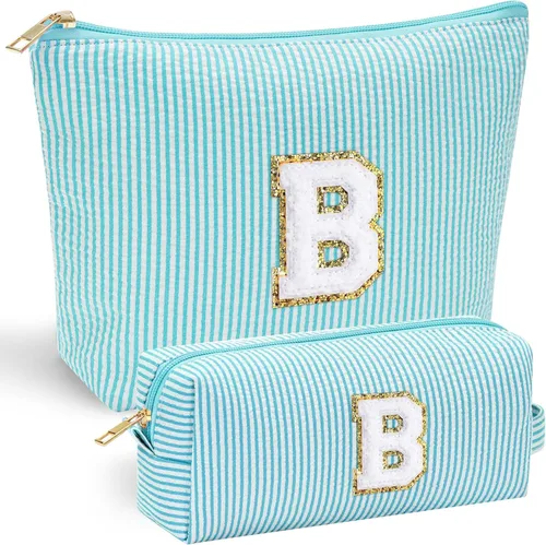 Miniatura 41 de YOOLIFE Regalos del Día de la Madre para mujeres, bolsa de maquillaje con inicial, bolsa de cosméticos, bolsa de maquillaje de viaje, regalos Rosado