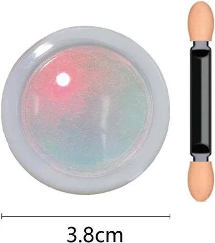 Miniatura 4 de Polvo de uñas de cromo perla naranja brillo para uñas, polvo de uñas cromado iridiscente metálico para uñas,Polvo de cromo para esmalte de gel