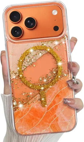 Miniatura 33 de Bonoma Funda magnética para iPhone 13 【Soporte para Magsafe】Protector de cámara de lujo de cristal fluorescente iridiscente con láser brillante + 2