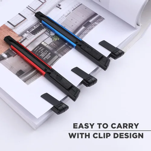 Miniatura 7 de WORKPRO Cuchillo de uso general premium con cuchilla retráctil y desmontable, juego de cortador de caja de aluminio resistente, cuchillos