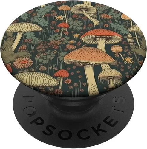 PopSockets retro vintage con diseño de flores, hippie, estético, cottagecore, hongos, intercambiables, PopGrip