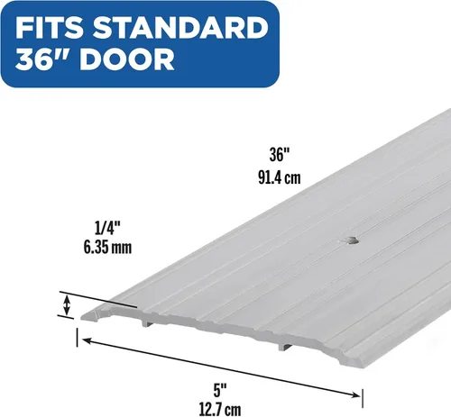 Miniatura 2 de M-D Building Products 68387 Umbral comercial de aluminio de perfil plano: Solución de acceso de entrada duradera y elegante Protección contra