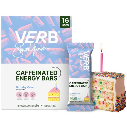 Miniatura 14 de Verb Barras de Energía Cafeinadas - Paquete de Variedad - 2 Sabores Deliciosos (26g, Paquete de 16) Barra de Energía Deliciosa de 110 Calorías, Baja
