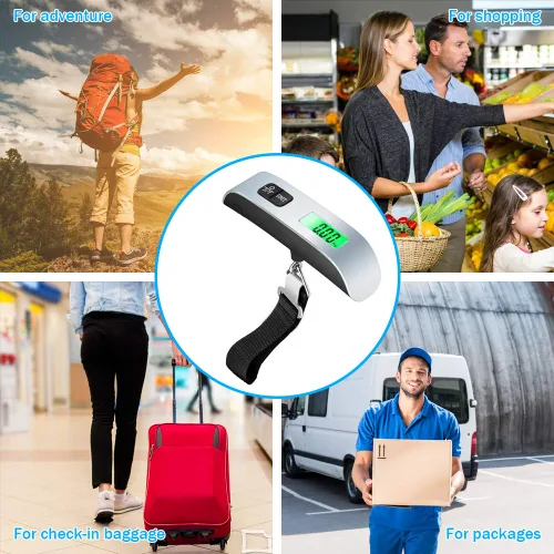 Miniatura 7 de VIGIND Báscula digital de equipaje, báscula electrónica portátil de equipaje de mano, báscula de maleta con sensor de temperatura y capacidad de 110