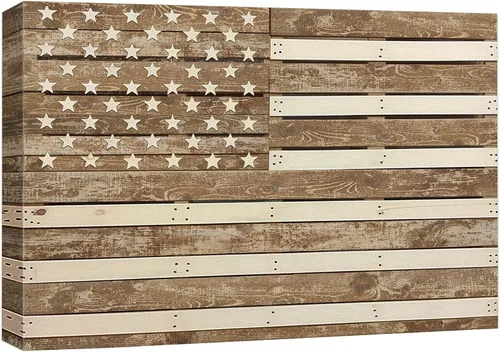 Miniatura 41 de wall26 Lienzo impreso para pared, panel de madera, bandera de Estados Unidos, historia educativa y escolar, arte moderno, nacional, clásico