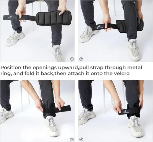 Miniatura 7 de Sportneer Adjustable Ankle/Wrist Weights for Men Women Kids, Weighted Leg & Cuff Strength Training for Yoga Walking Running Aerobics Gym Fitness