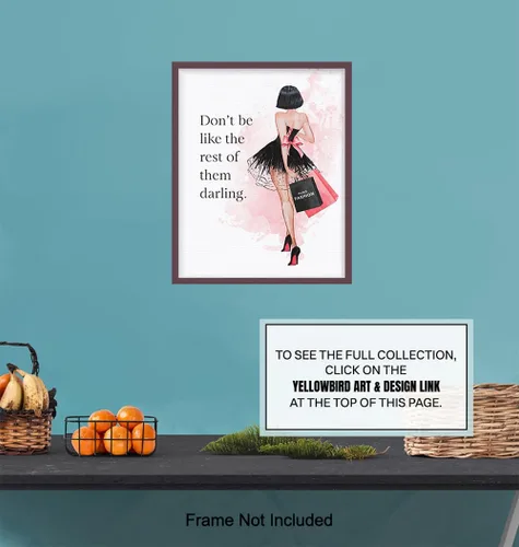 Miniatura 7 de Arte de pared con cita – Decoración de pared glamorosa – Diseño de moda de lujo para habitación o decoración del hogar – Regalo de alta costura