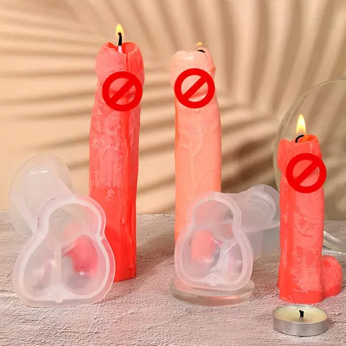 Miniatura 4 de iiniim Novedoso molde de vela 3D reutilizable hombres genital silicona vela molde fabricación de velas DIY pastel jabón suministros 18CM talla única