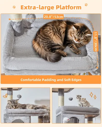 Miniatura 3 de Taoqimiao - Árbol para gatos, torre de gatos de 77 pulgadas para gatos grandes, condominios de varios niveles para gatos de interior con 2