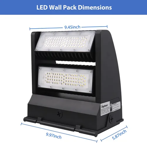 Miniatura 5 de dephen Paquete de luz LED de pared de 120 W con fotocélula – 5000 K 16200 LM giratorio hacia arriba hacia abajo, accesorio de iluminación
