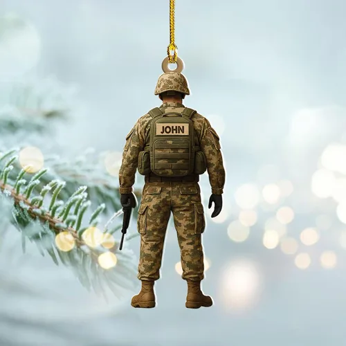 Miniatura 16 de Adornos de Navidad del ejército estadounidense, adorno de veterano para hombres y mujeres, adornos patrióticos para decoración de árbol de Navidad
