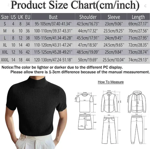 Miniatura 6 de Mens Thermal Turtleneck Fleece Lined Compression Shirt Mock Turtle Neck Short Sleeve Base Layer Pullovers Sweater Tops