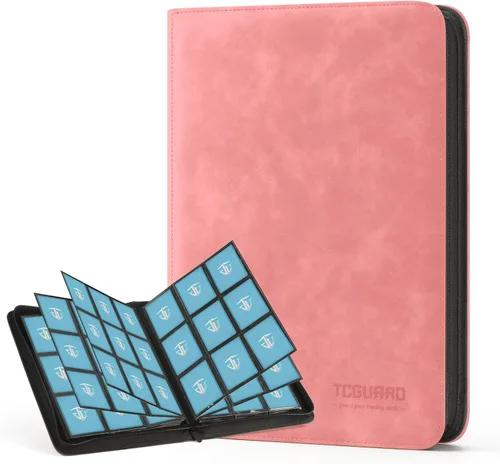 Miniatura 28 de Carpeta con cremallera de 12 bolsillos para 720 tarjetas, bolsillos laterales seguros de carga, carpeta de álbum de tarjetas intercambiables, Negro
