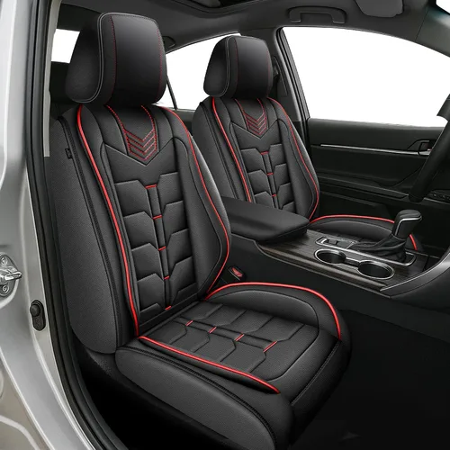 Miniatura 15 de IKABEVEM Fundas de asiento para Nissan Pathfinder 2011-2024 2025 2026, 2 piezas, fundas de asiento delantero de automóvil, de piel sintética