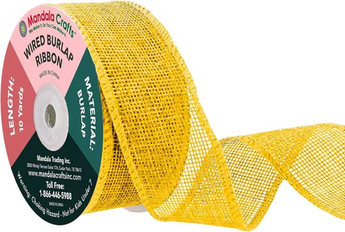 Miniatura 78 de Mandala Crafts Cinta de arpillera verde con alambre para corona, cinta de arpillera con alambre verde rústico de yute natural, 1 pulgada de ancho