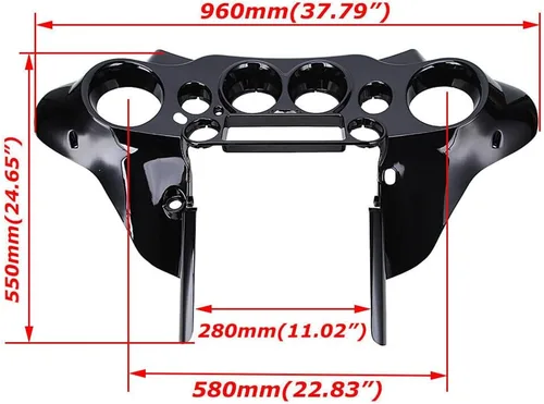 Miniatura 3 de Alerón interior delantero brillante en color negro para Harley Touring Electra Street Glide 1996-2013 97 98 99 00 01 02 03 04 05 06 07 08 09 10 11 12