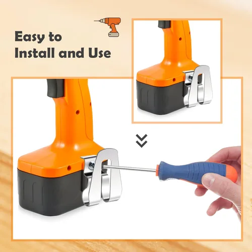 Miniatura 3 de Windspeed - 12 clips de metal para cinturón de repuesto para herramientas Dewalt, clips de cinturón de conductor de acero inoxidable
