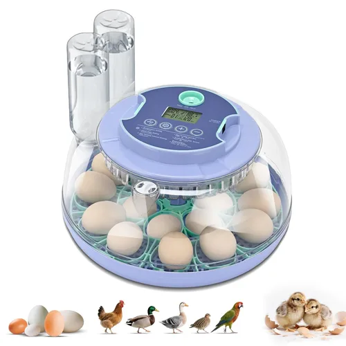Incubadora de 18 huevos para incubar pollos, girador automático de huevos con capacidad para 18 huevos, incubadora inteligente con ventana