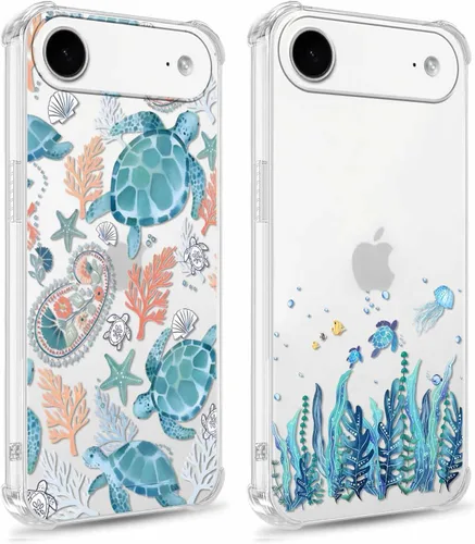 Miniatura 10 de Paquete de 2 fundas transparentes para iPhone 11 Pro de 5.8 pulgadas, diseño de hongos y mariposa, rana, funda protectora suave y delgada a prueba