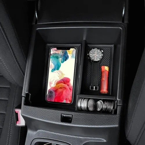 Miniatura 6 de Compatible con Ford Ranger 2019 2020 2021 2022 2023 Accesorios Organizador de consola central, caja de almacenamiento interior, reposabrazos bandeja
