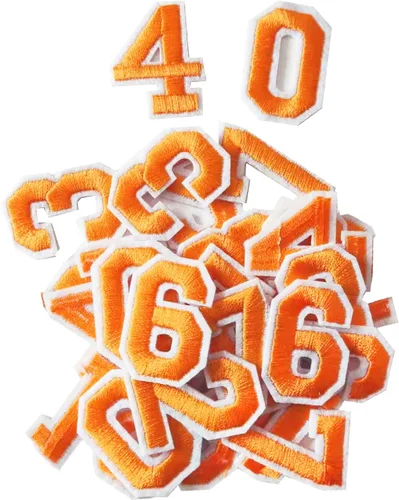 Miniatura 7 de Harsgs 72 parches de letras para planchar con números, parches bordados de letras A-Z números 0-9 para ropa, vestido, sombrero, jeans, accesorios