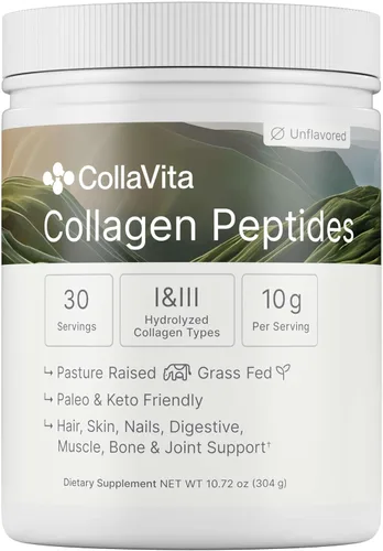Miniatura 12 de Péptidos de colágeno en polvo de colágeno hidrolizado alimentado con pasto alimentado con pasto, tipo I y III cabello, uñas, piel y articulaciones