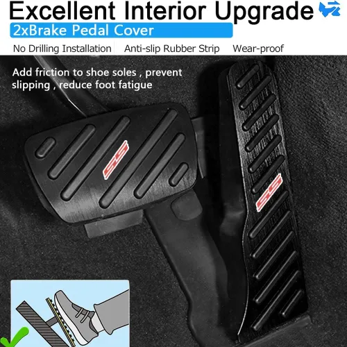 Miniatura 3 de Juego de 2 almohadillas antideslizantes de aleación de aluminio para pedal de freno y acelerador, accesorios de decoración interior para Chevrolet