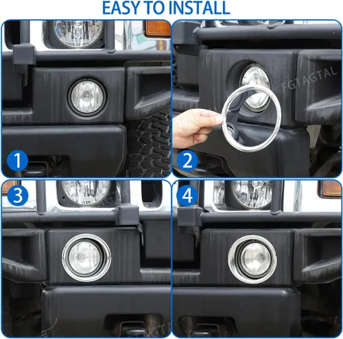 Miniatura 4 de Cubiertas de biseles para anillo de luz antiniebla para parachoques delantero, moldura para Hummer H2 2003-2009, accesorios protectores de lámpara
