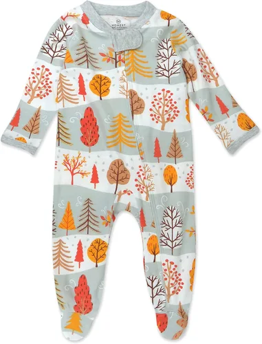 HonestBaby Footed Sleep & Play Pajamas Organic Cotton for Infant Baby Boys (LEGACY)