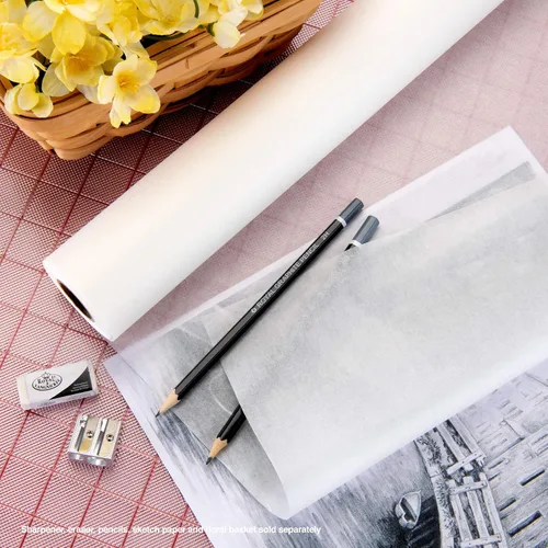 Miniatura 5 de Bee Paper Rollo de papel para dibujos y bocetos, color amarillo. Blanco