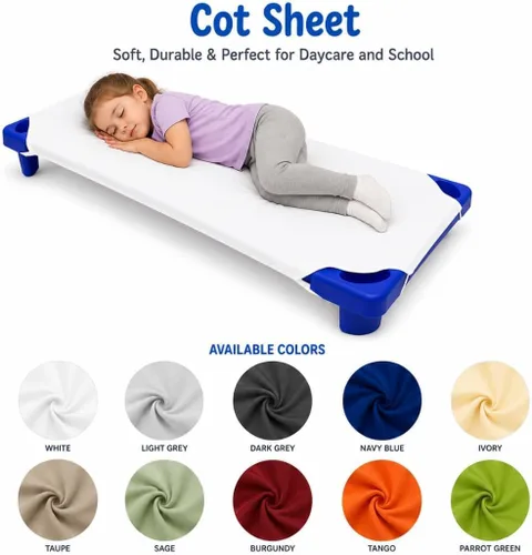 Miniatura 6 de Sábanas para cuna para niños pequeños y preescolares – Sábana para cuna/preescolar – Bucles elásticos en las esquinas – Sábana bajera para cuna