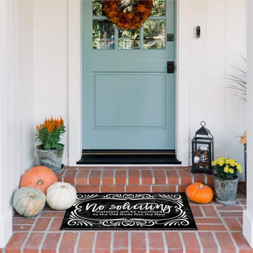 Miniatura 2 de No Soliciting Violators Will Be Sacrificed to The Old Gods Not The New - Felpudo personalizado, divertido tapete de bienvenida antideslizante