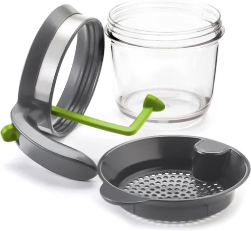 Miniatura 6 de IVYHOME Separador de grasa de plástico de 4 tazas con liberación inferior, separador de salsa para cocinar, colador de grasa de sopa y aceite, taza
