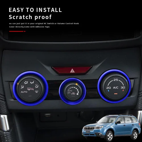 Miniatura 3 de Auovo Cubiertas de Anillo Exterior para Perilla de Control del Clima AC Accesorios para Subaru Crosstrek 2018-2022 2023 / Impreza 2017-2023
