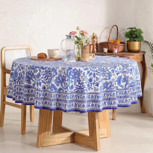 Miniatura 29 de Funda de mesa impresa a mano con diseño exquisito, tela de algodón premium, perfecta para comedor y decoración, mantel de mesa