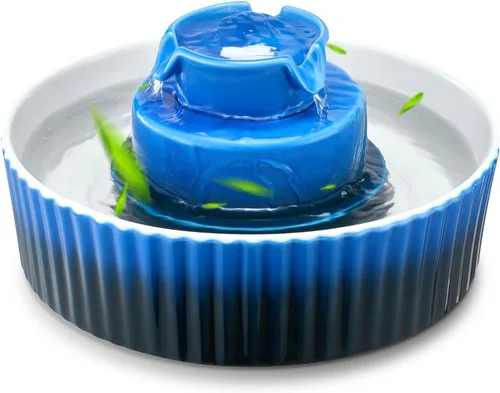 VEVOR - Fuente de agua de cerámica para gatos, fuente de agua VEVOR de 2.1L/71 onzas, dispensador de agua de porcelana, bomba ultrasilenciosa, área