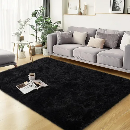 Miniatura 38 de qulint Alfombras de área de 5 x 7 pies para sala de estar, alfombra suave y esponjosa para dormitorio, alfombra de habitación de niños grandes, Gris
