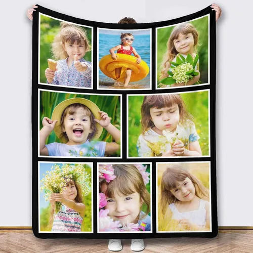 Miniatura 13 de Mantas de fotos, 5 fotos, mantas y mantas personalizadas, manta de fotos personalizada, regalos para familiares, amigos, hombres, mujeres y niños