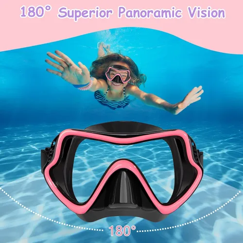 Miniatura 2 de Gafas de natación para niños con cubierta de nariz para jóvenes de 8 a 15 años, antivaho HD Visión Gafas de piscina gafas de natación de agua Rosa