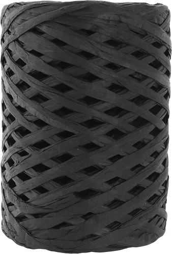 Mandala Crafts Cinta de rafia negra para envolver regalos, cinta natural de papel de rafia para manualidades, cinta de rafia natural de 100 yardas