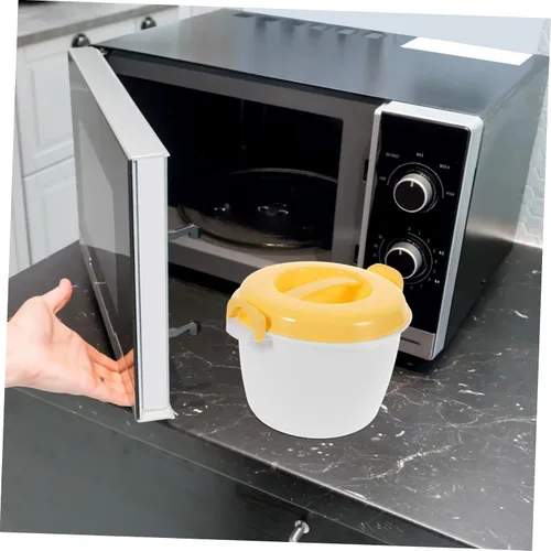 Miniatura 7 de Hemoton Mini microondas microondas arrocera olla olla de alimentos recipiente de vapor cocina con tapa portátil microondas utensilios de cocina