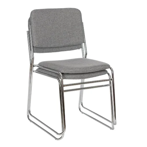 Miniatura 4 de OEF Furnishings OEF8652/2 Silla apilable acolchada de tela de grado comercial (gris clásico, paquete de 2)