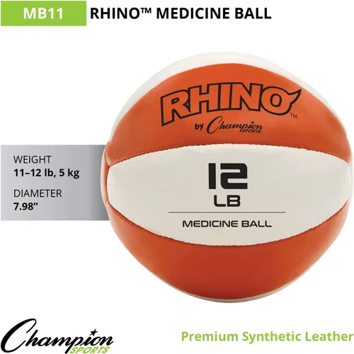 Miniatura 2 de Champion Sports Leather Medicine Balls – Durable Weighted Balls for Strength, Core & Conditioning Training