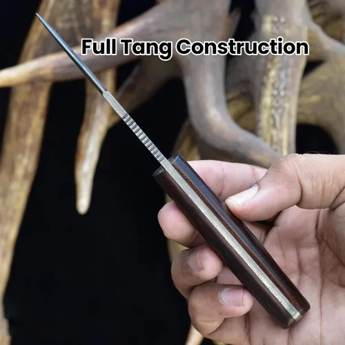 Miniatura 5 de Knives Ranch Cuchillo EDC Tanto hecho a mano de 7 pulgadas, hoja de acero de Damasco de espiga completa, cuchillo compacto para uso diario ranch