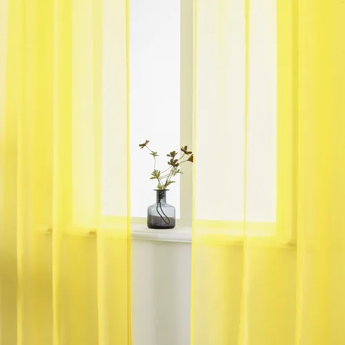Miniatura 6 de DUALIFE Cortinas Amarillas de 72 Pulgadas de Largo para Dormitorio Juego de 2 Paneles con Ojales Ventana Semi Voile Filtrado de Luz Cortinas