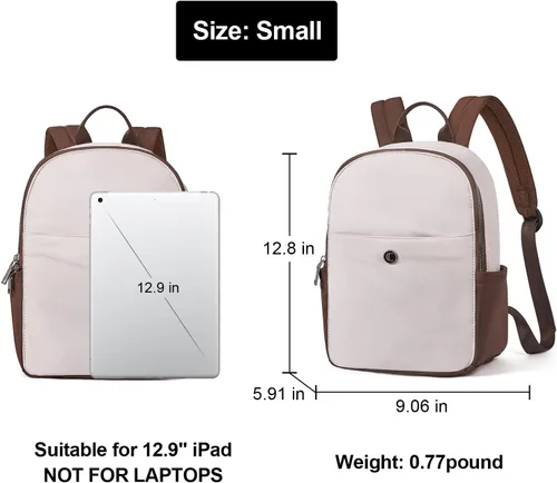 Miniatura 3 de Mochila monedero para mujer, mochila convertible de moda, 0 blanco con marrón, Mochilas de viaje