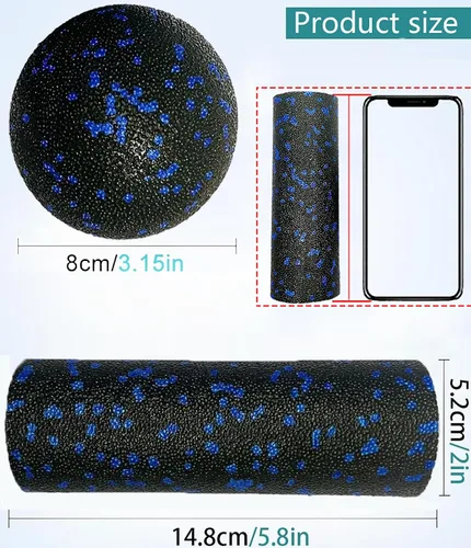 Miniatura 2 de Mini rodillo de espuma extra – Rodillo de masaje de alta densidad, rodillo de yoga extra pequeño para terapia física, liberación miofascial, tejido