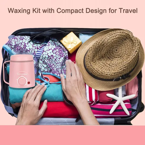 Miniatura 3 de Kit de depilación para mujer, mini calentador de cera, kit de cera dura con cuentas de 14 onzas, depilación portátil para cara, axilas, cejas