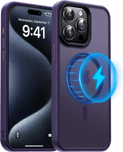 Miniatura 8 de Meifigno Magic Mag Series - Funda diseñada para iPhone 15 Pro, protección de grado militar y compatible con MagSafe, parte trasera mate translúcida
